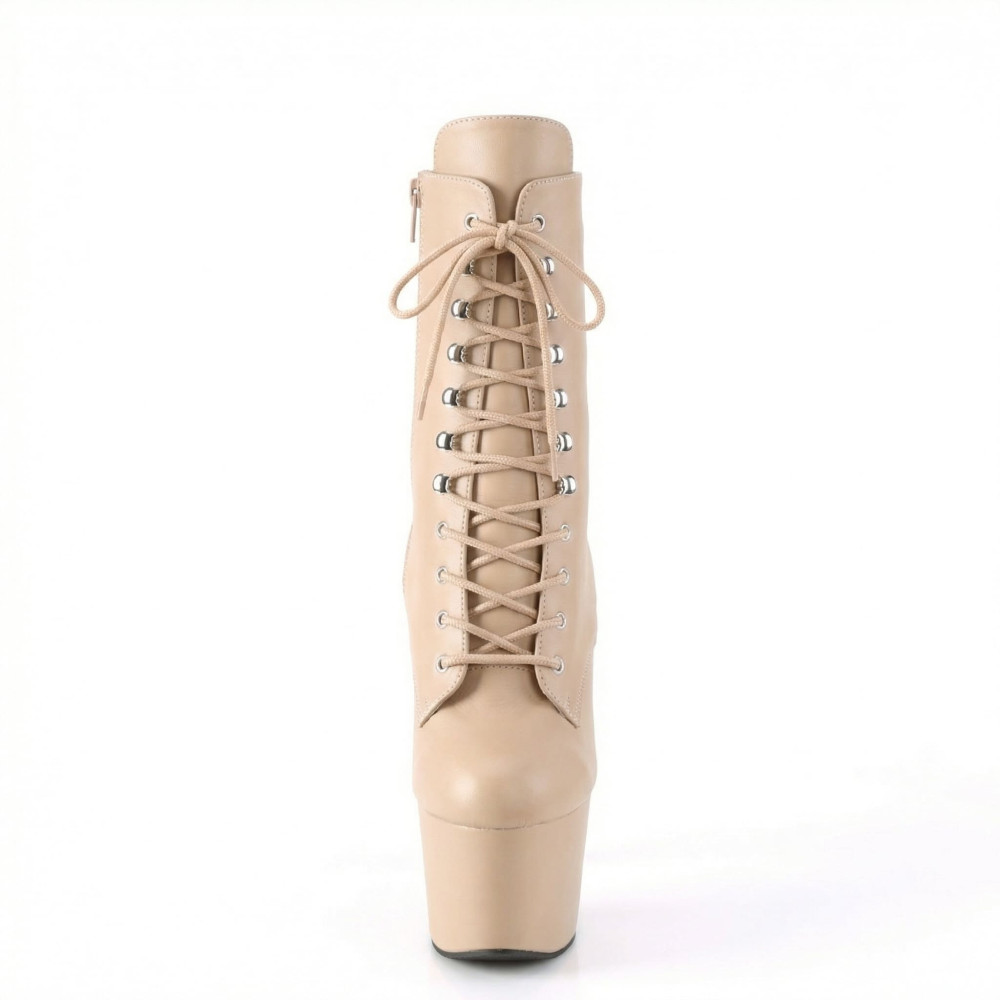Pleaser Adore-1020 – Beige matte Stiefeletten (Absatz 17,8 cm) - 4