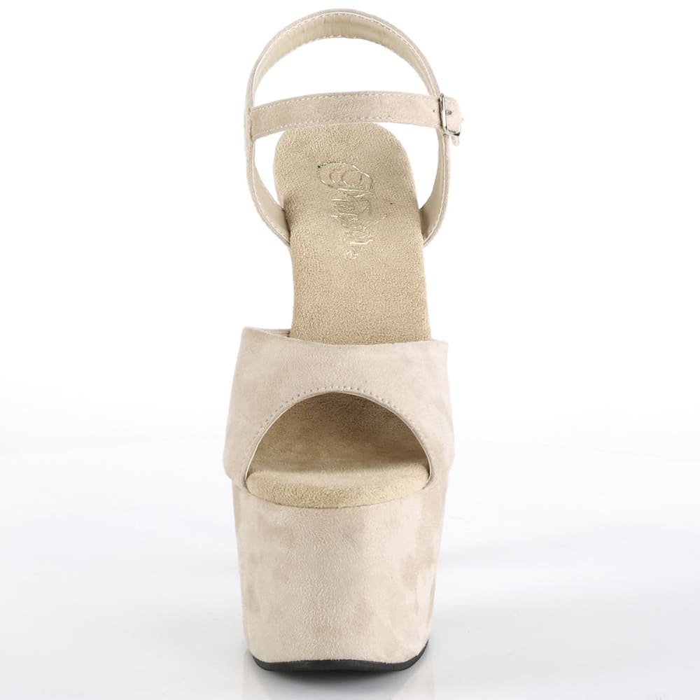 Pleaser Adore-709FS – Beige suede sandals (heel 17.8 cm) - 2