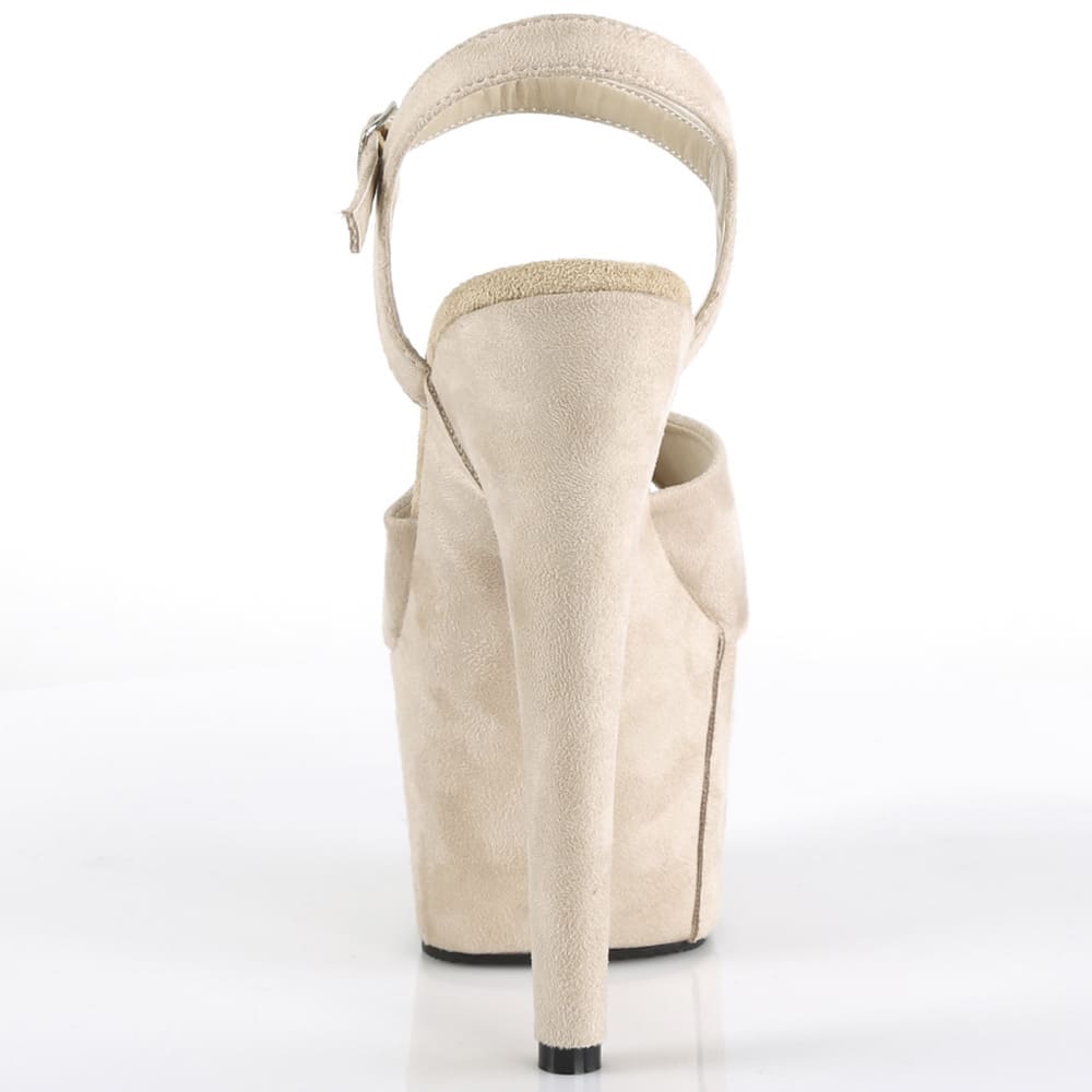 Pleaser Adore-709FS – Beige suede sandals (heel 17.8 cm) - 3