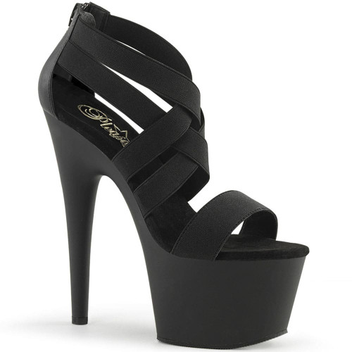 Pleaser Adore-769 – Sandalias negras con tiras (tacón 17,8 cm)