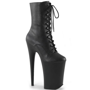 Pleaser Infinity-1020 - Stivaletti neri opachi (tacco 23 cm)