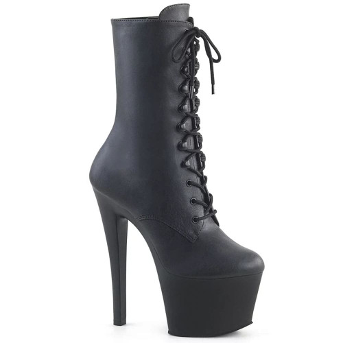 Pleaser Sky-1020 – Black Matte Booties (heel 17,8 cm)