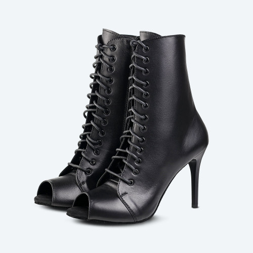 Catwalk Heels – High Heels noirs en cuir (9 cm)