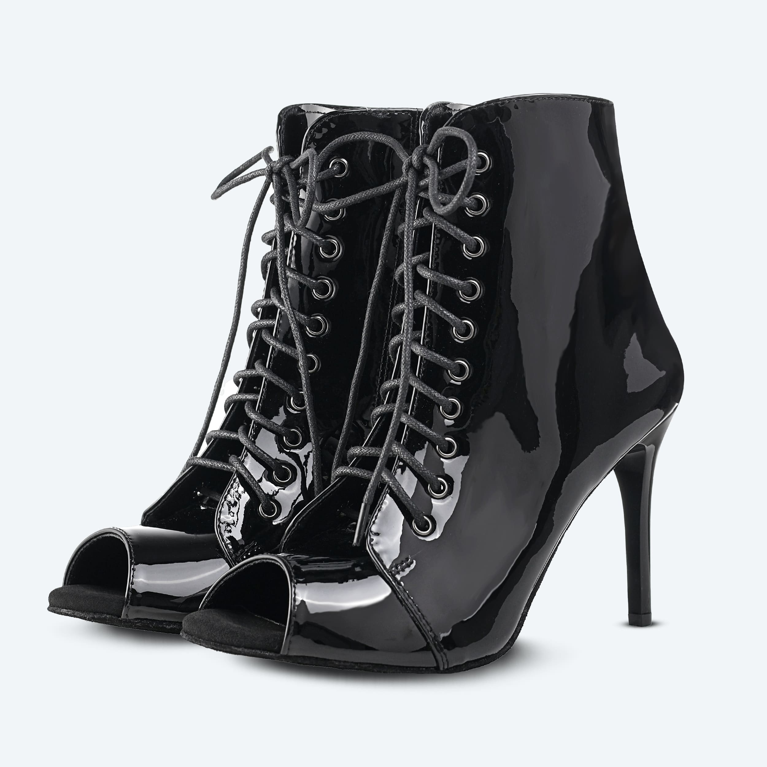 Glossy Heels Vegan – Black Patent Vegan Leather High Heels (heel 9 cm)