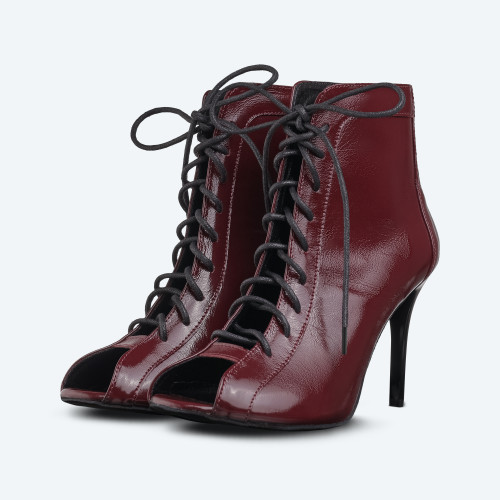 Maria Heels – escarpins rouges vernis High Heels en cuir véritable (9 cm)