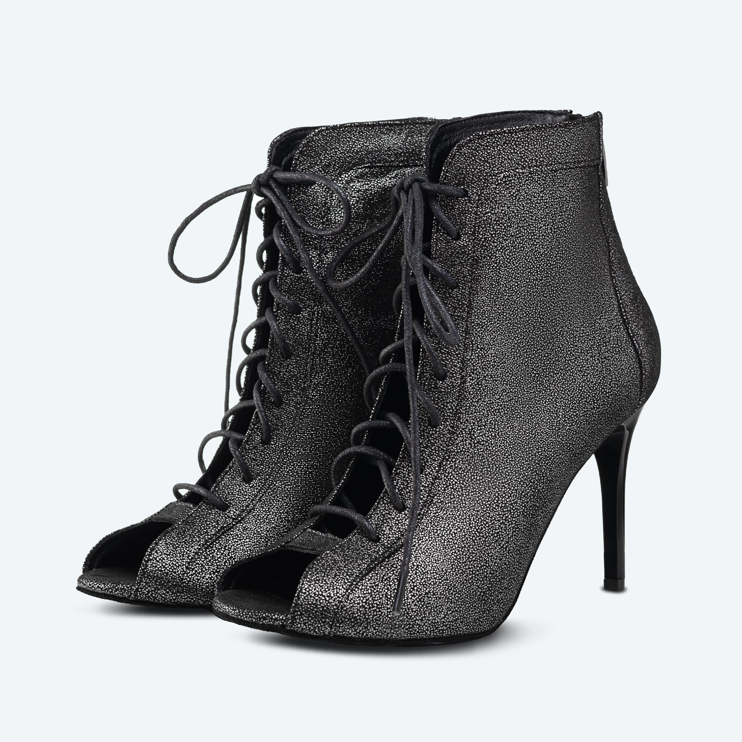 New York – Leather High Heel Booties (heel 9 cm)