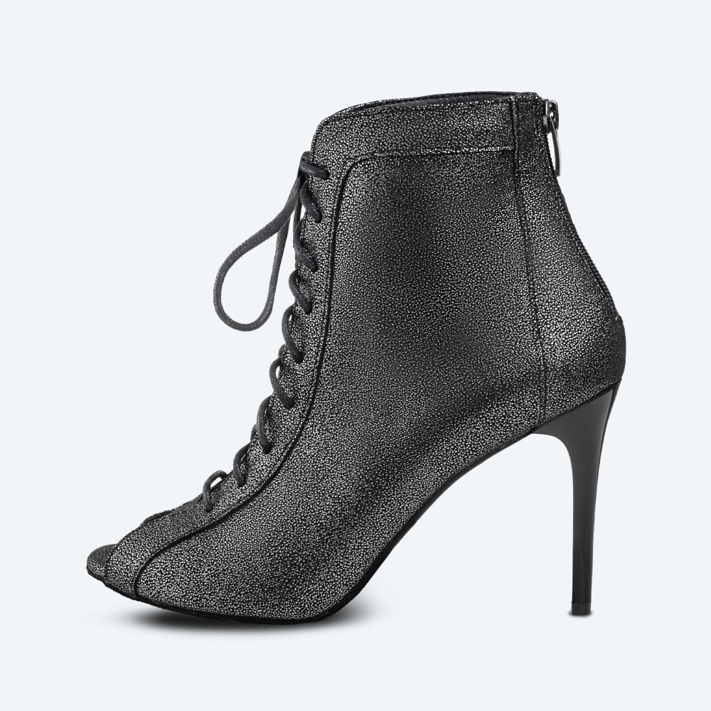 New York – Leather High Heel Booties (heel 9 cm) - 4