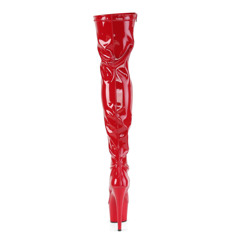 Pleaser Adore-3000 - Red Patent Thigh High Boots (Heel 17.8 cm) - 3